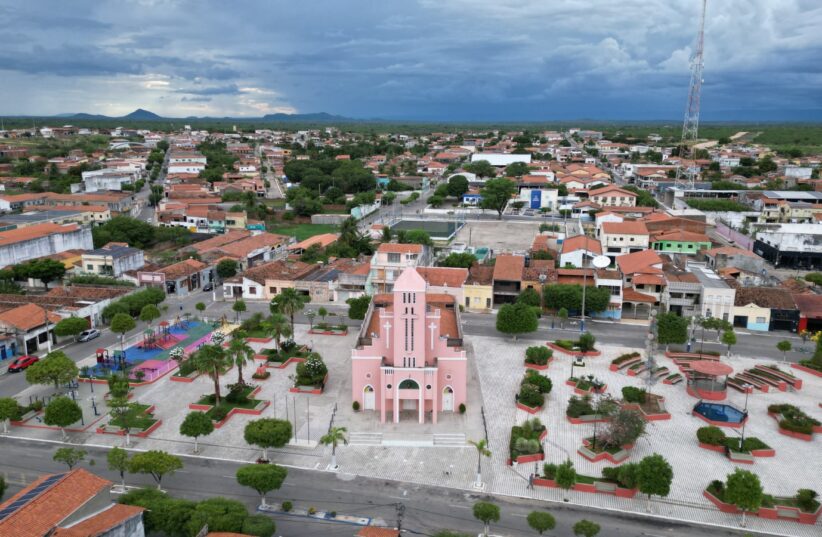 Igreja Matriz de Hidrolândia, no Centro da cidade. Nafran Martins/Prefeitura de Hidrolândia