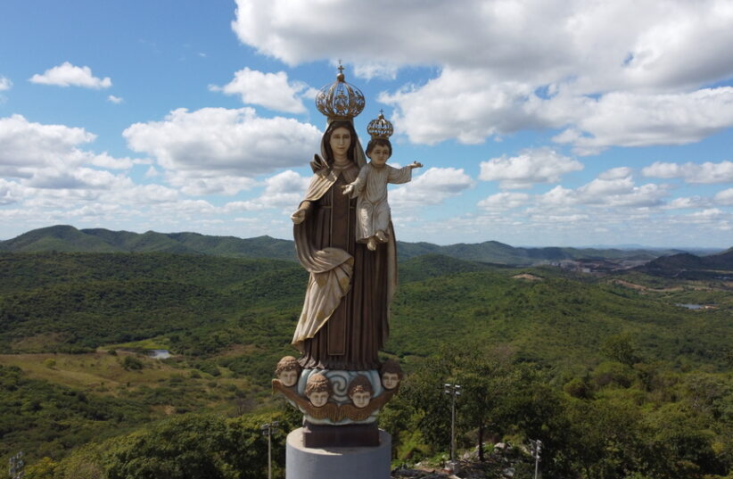 Estatua de Nossa Senhora do Carmo, padroeira de Jucás. Diego Carvalho/Prefeitura de Jucás