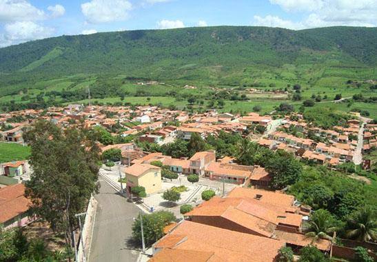 Vista aérea de Tarrafas, cidade na microrregião de Várzea Alegre. Prefeitura de Tarrafas